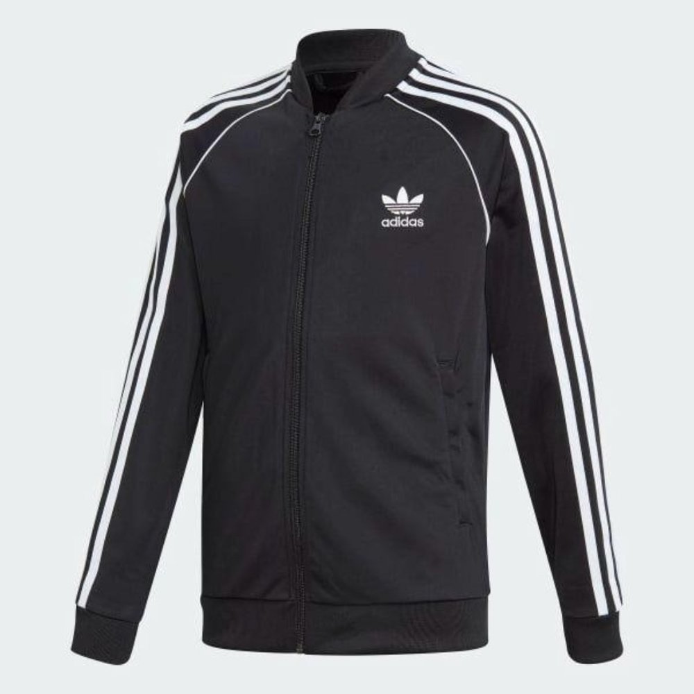 Adidas Big Kids Jacket Black/White DV2896 Size XL